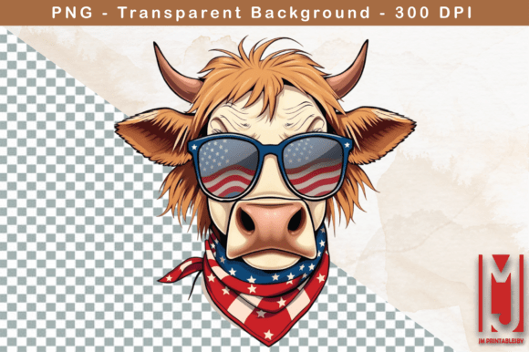 4th of July Patriotic Cow Png: A Versatile Design Asset
