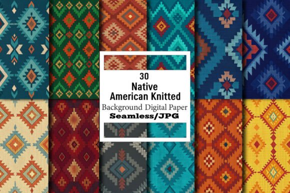 A Modern Approach to Native American Knitted Seamless Pattern