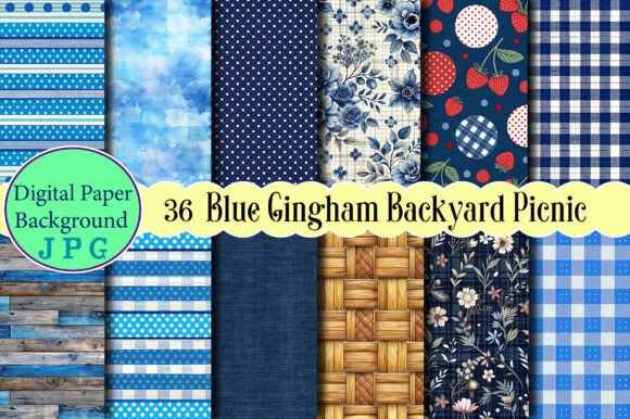 Blue Gingham Backyard Picnic Papers