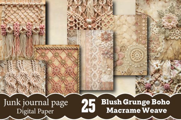 Blush Grunge Boho Macrame Weave Patterns: A Versatile Creative Asset