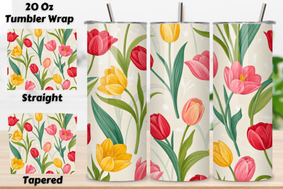 Bring Spring to Your Tumblers with the Bright and Cheerful Tulip Garden Design