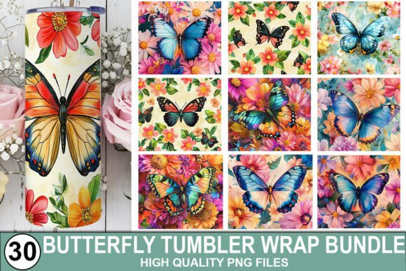 Butterfly Tumbler Wrap Bundle: A Graceful and Vibrant Addition to Your Drinkware