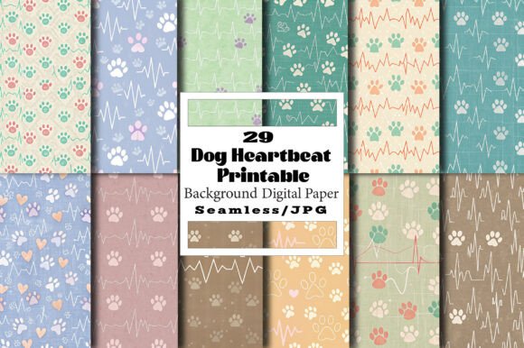 Capturing Canine Joy: The Dog Heartbeat Printable Papers Bundle