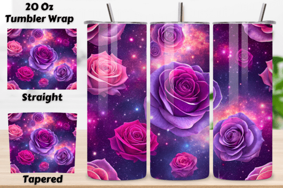 Cosmic Rose Tumbler Wrap: A Unique PNG Design