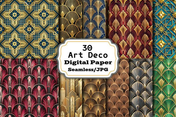 Elevate Your Designs with Art Deco Digital Paper Patterns