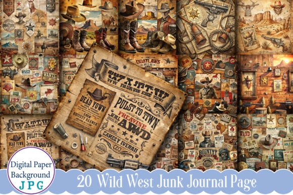 Embrace the Wild West with Unique Junk Journal Pages