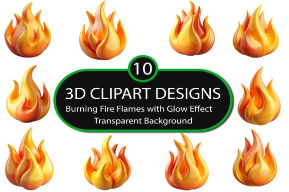 Enhance Your Creative Projects with Stunning 3D Fire Flames Clipart Bundle