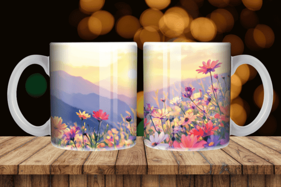 Enhance Your Drinkware with Field Flowers Mug Skinny Wrap and Fantasy 3D Butterfly Floral Garden Mug Tumbler Wrap