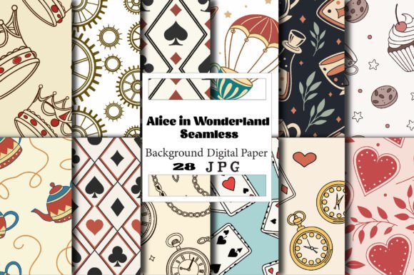 Explore the Magic of Alice in Wonderland Digital Papers