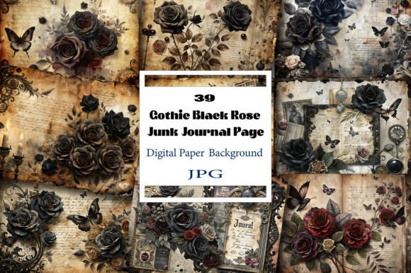 Exploring the Versatility of Gothic Black Rose Junk Journal Page