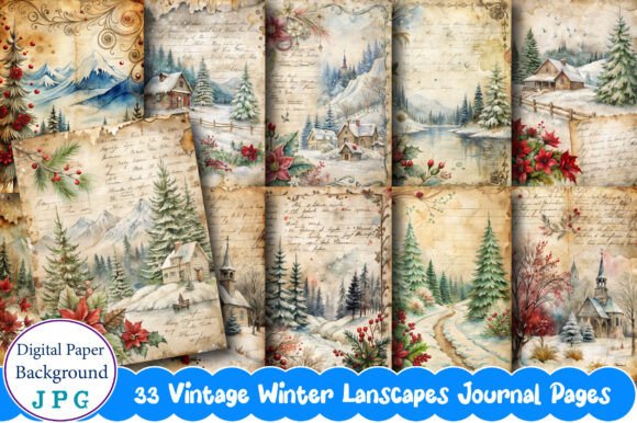 Exploring the Versatility of Vintage Winter Lanscapes Journal Pages