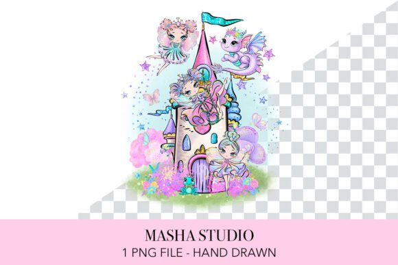 Fairy Castle Hand Drawn Clipart: A Versatile Tool for Creative Projects