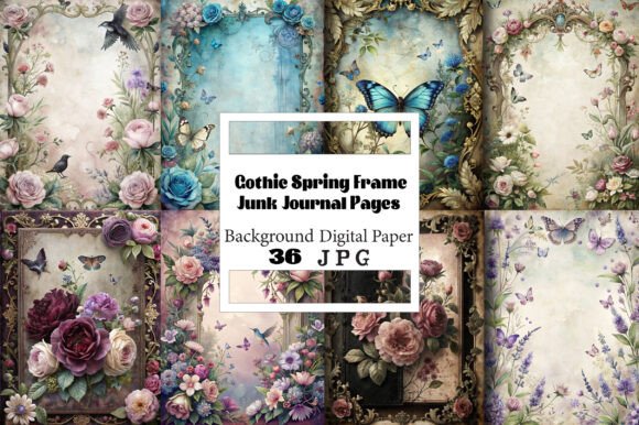 Gothic Spring Frame Junk Journal Pages