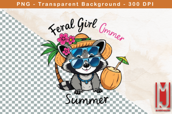 Introducing the Raccoon Aesthetic: Summer Vibes PNG File
