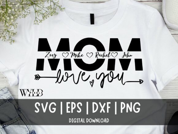Mom Split Name Frame SVG for Mother's Day