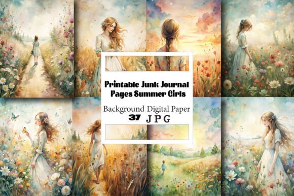 Printable Junk Journal Pages Summer Girl: A Creative and Versatile Crafting Resource