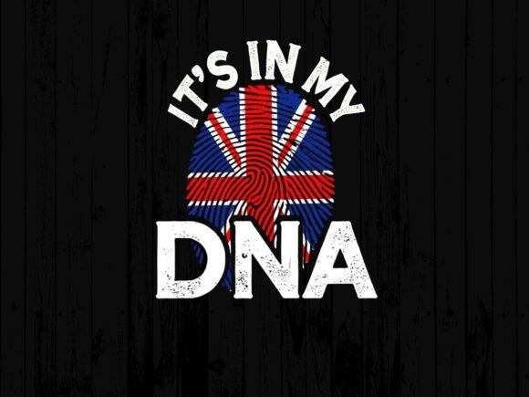 Showcase Your UK Pride with the British Flag Fingerprint It's in My DNA Design