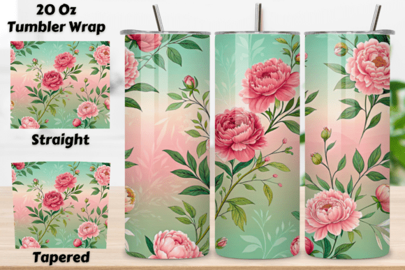 Strategic Use of Watercolor Peony Seamless Tumbler Wrap for Enhanced Branding and Creativity