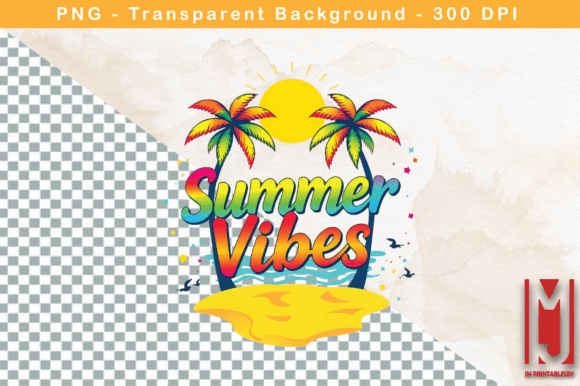 Summer Palm Vibes Digital Artwork