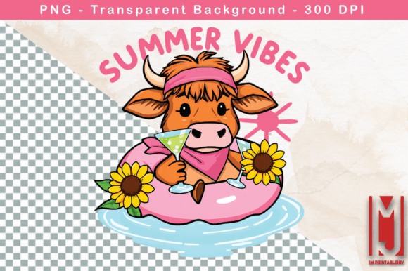 Summer Vibes Cow PNG: A Versatile Design Asset