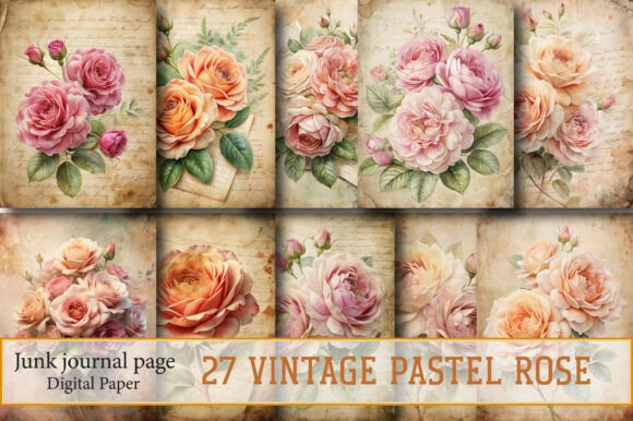 The Practical Beauty of Vintage Pastel Rose Journal Pages
