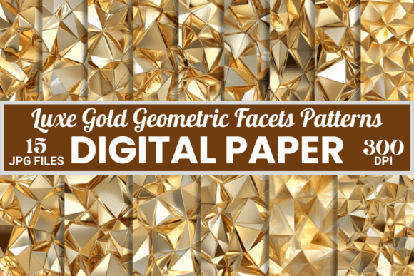 Unlocking Creativity with Luxe Gold Geometric Facets Digital Paper