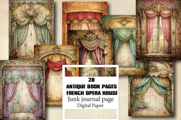 Unlocking Elegance with Antique Book Pages French Opera House