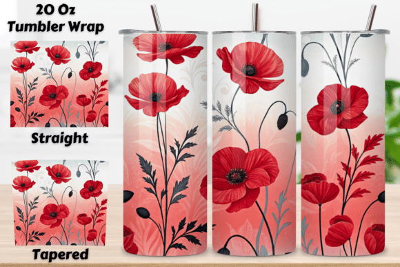 Watercolor Poppy Tumbler Wrap: Bold & Creative